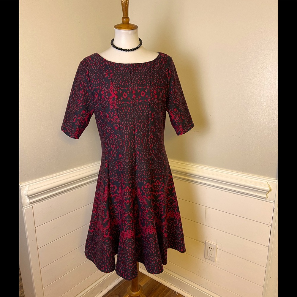 Julian Taylor Baroque Floral Print Knit Dress 8